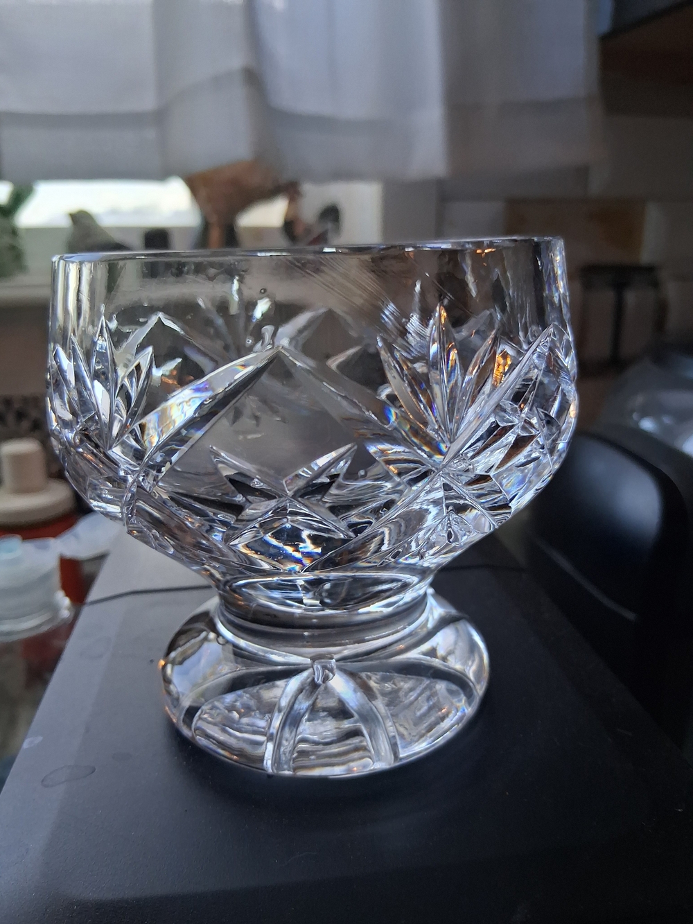 Vintage ESSEX Crystal Handcut-handcrafted Footed Candy Bowl